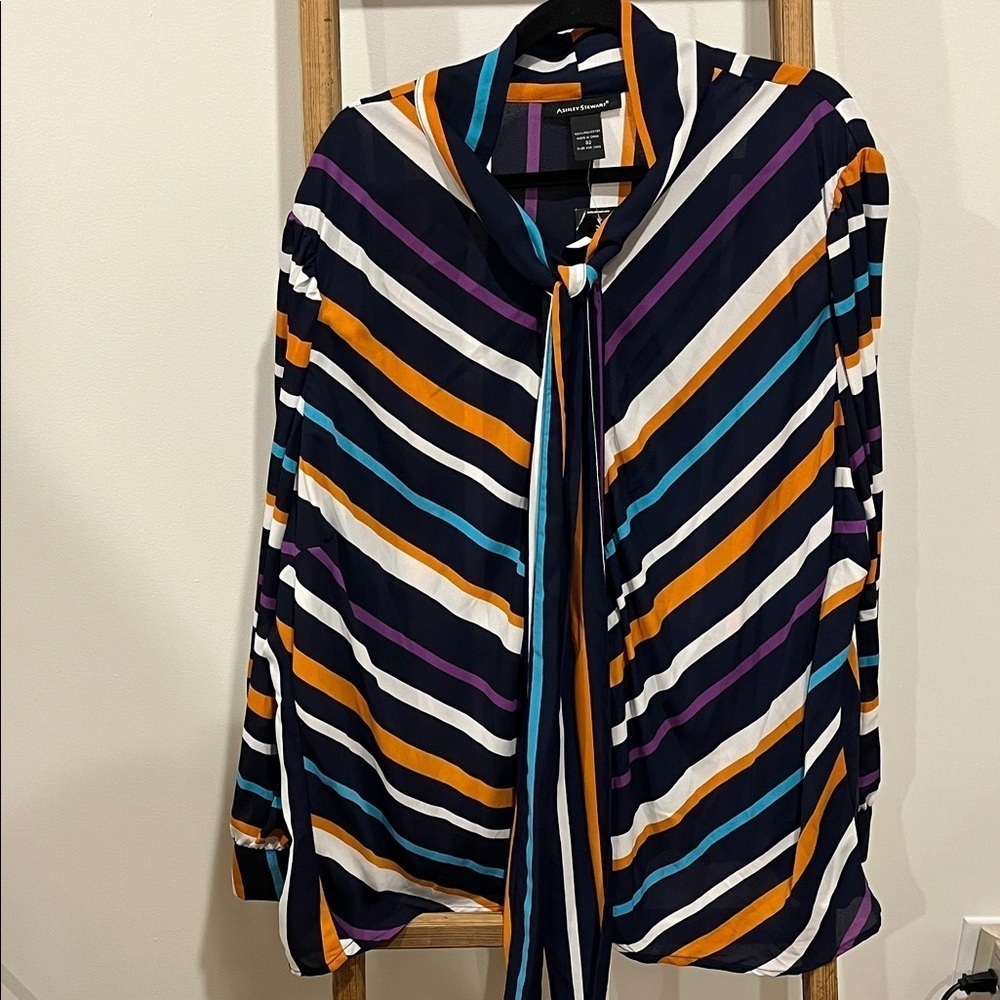 Ashley Stewart Striped Blouse NWT